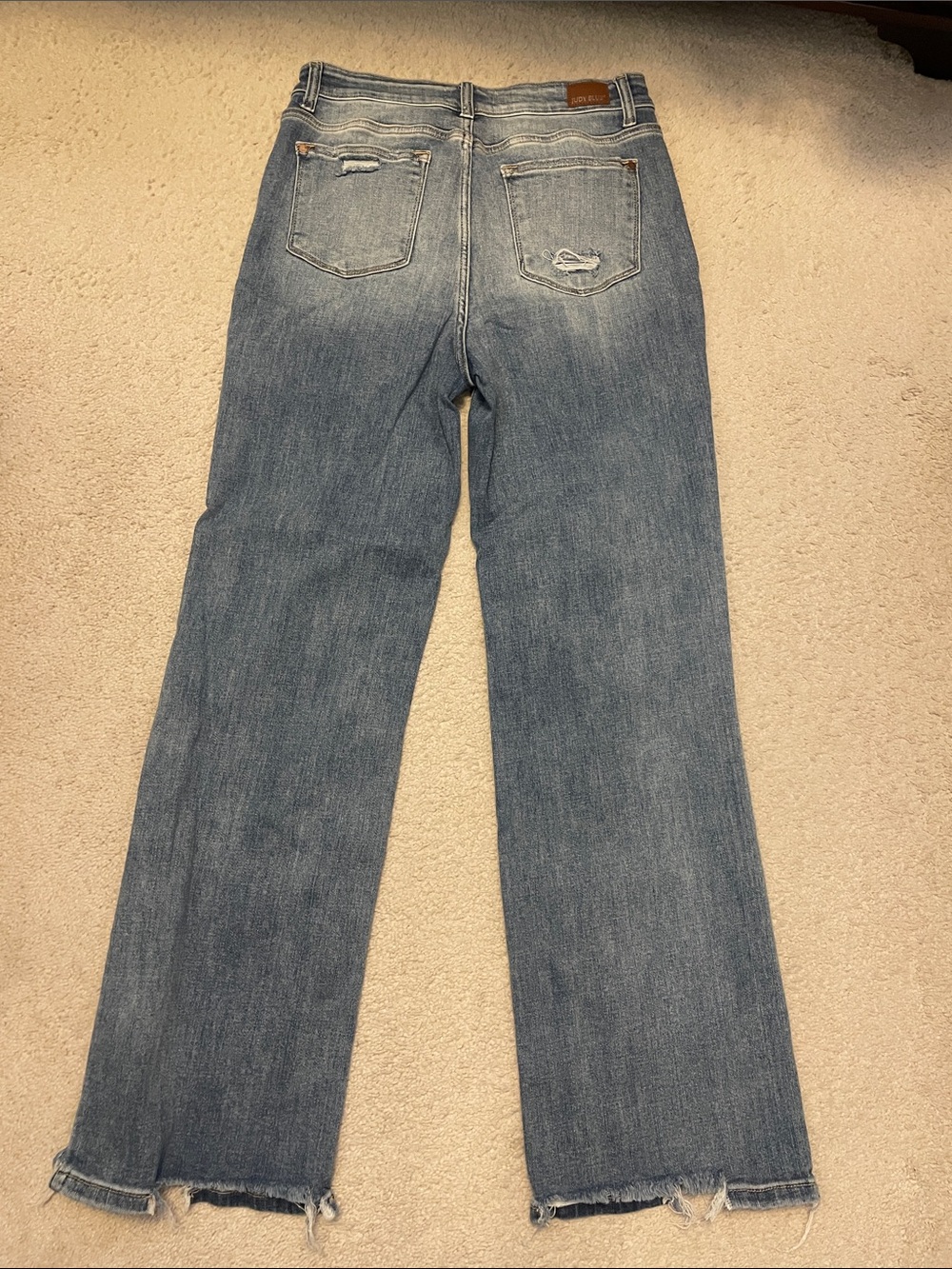 Judy Blue Light Blue Distressed Straight Leg Jeans - Picture 5 of 5